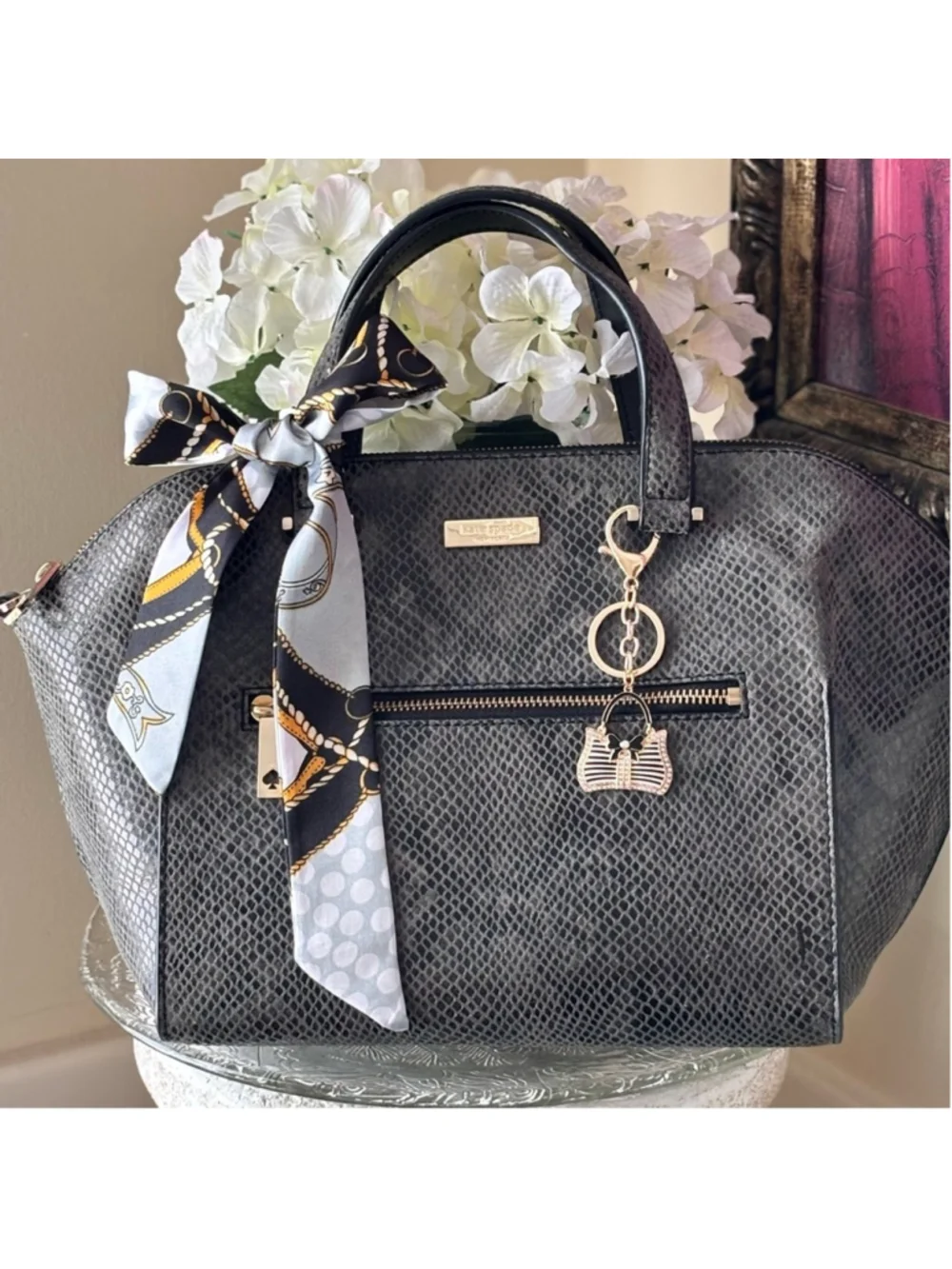 KATE SPADE NY PARLIAMENT SQUARE SAVANNAH CROSSBODY FEATURING SNAKE PRINT DESIGN